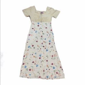 Olive Dresses Cream Button White Floral Maxi Dress sz M